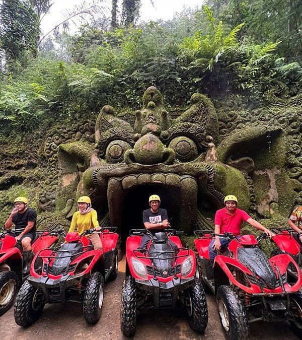 ATV adventure through a Balinese jungle gate